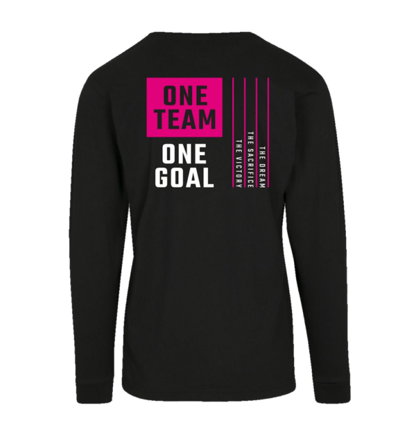 Zwart long sleeve shirt achterkant one team