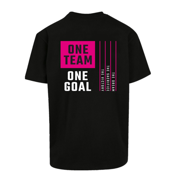 T-Shirt zwart oversized achterkant one team
