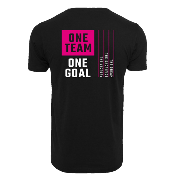 T-Shirt zwart regular achterkant one team