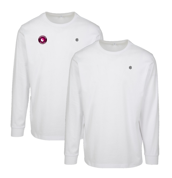 Wit long sleeve shirt voorkant met of zonder clublogo