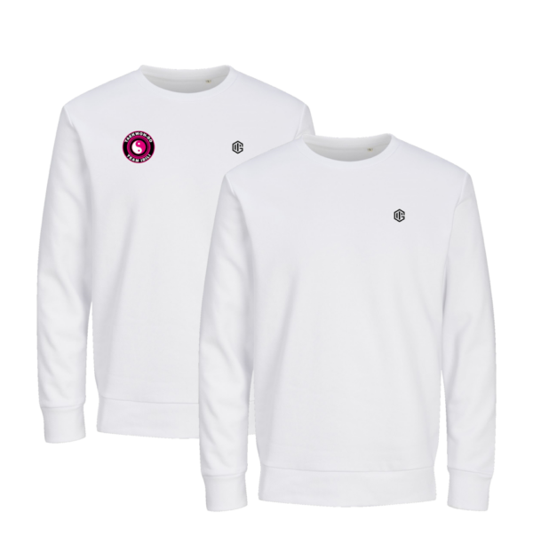 Witte sweater voorkant met of zonder clublogo