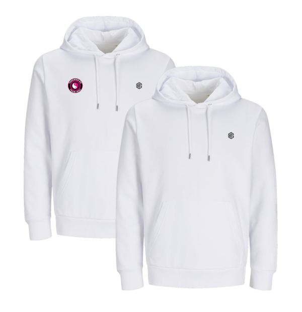 Witte hoodie voorkant met of zonder clublogo