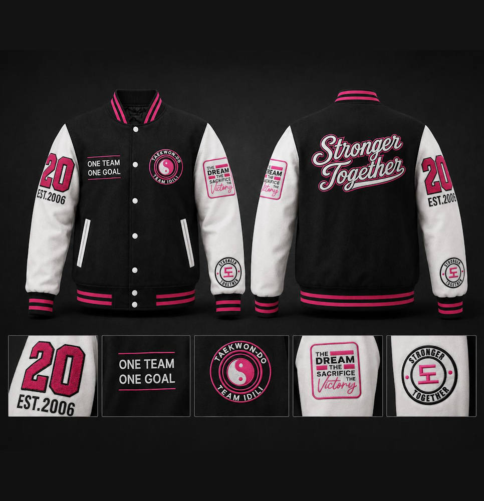Varsity jacket - Limited Edition voor jubileum op zwarte achtergrond
